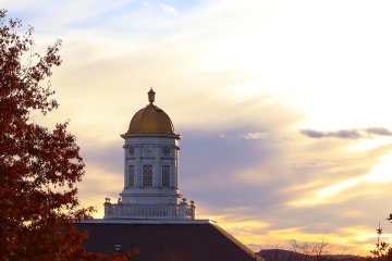 Carver Hall enjoys a nice warm fall sunset in late November