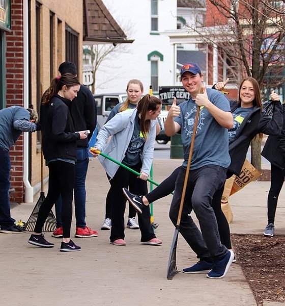 Students volunteer each spring to help clean up Bloomsburg from a long winter